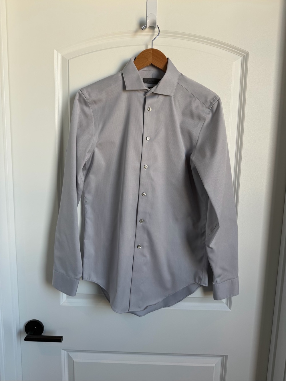 Calvin Klein Men’s Light Gray Slim Fit Dress Shirt